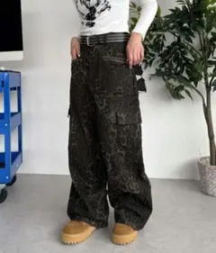 【sedacle】ファスナーポケット柄カーゴパンツ