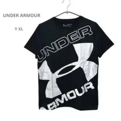 アンダーアーマー　美品　ジュニア半袖Tシャツ　キッズ　でかロゴプリント　Y XL