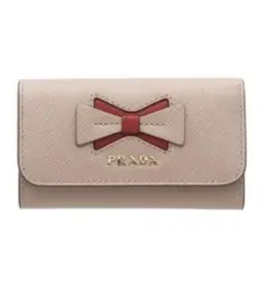 PRADA リボン付きサフィアーノ キーケース