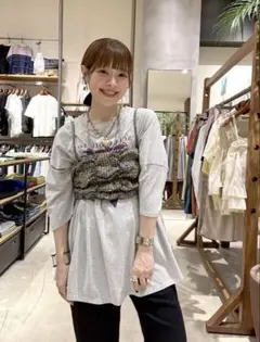 ニコアンド　シャーリングチェックビスチェ