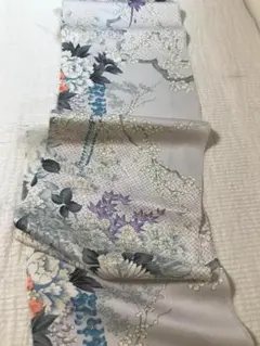 正絹 着物の はぎれ 19cmx150cm 四季花 G81