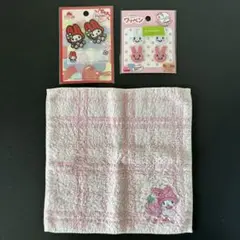 サンリオ マイメロディ タオルハンカチ アップリケ　ワッペン