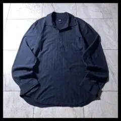 00s OLD GAP プルオーバー シャツ ネイビー 長袖 カットソー生地