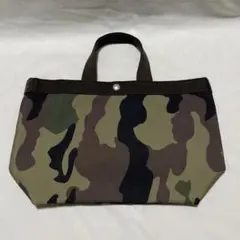 【美品】エルベシャプリエ トートバッグ ハンドバッグ M カモ