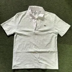 LACOSTE ホワイト ストライプ ポロシャツ サイズ3