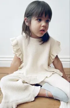 ザラキッズ　ワッフルニットベスト　パンツ　ブランシェス　プティマイン