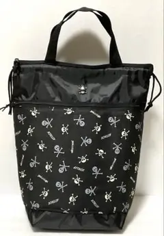 シューズバック　ゴルフシューズバック　前ファスナーポケット　ドクロハンドメイド
