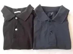 2枚★UNIQLO GU ドライカノコ ポロシャツ 黒 紺 メンズL