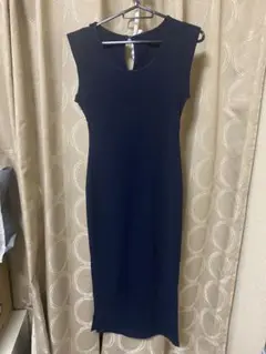 ロイヤルパーティー　ネイビー ノースリーブ ロングワンピース