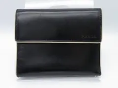 プラダ PRADA 三つ折り財布 ウォレット 黒 レザー