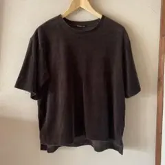 mizuiroindオリーブブラウン ベロアTシャツ フリーサイズ