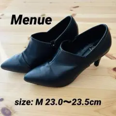 【美品】Menué／メヌエ｜ブーティ レディース M 黒 レザー ヒール7cm