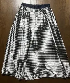 shuca レディース　スカート　ボーダー　フレアスカート　ロングスカート