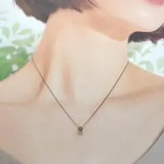 agete アガット ネックレス K10 ダイヤ0.02ct 40cm 1.4g
