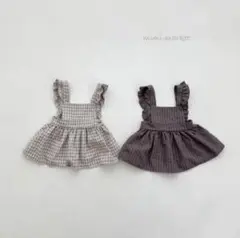 【mimi market】 チェック柄フリルワンピース