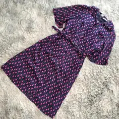 ✨美品✨ IWATAYA ベルト付 フレアワンピース 5分袖 花柄 サイズL相当