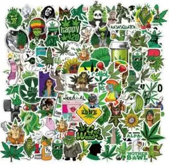ストーナー マリファナ 大麻柄 スケートボード ストリート　ステッカーボム