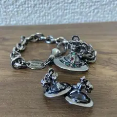 値下げ ヴィヴィアン オーブ ピアス ブレスレット セット ガンメタ