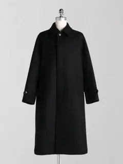 LOEFF(ロエフ) メルトン ステンカラーコート ブラック