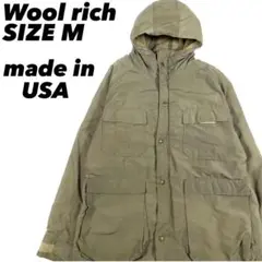 【USA製】Wool rich★ブルゾン ジャケット パーカー ミリタリー M