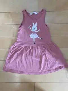 ウサギプリント ノースリーブワンピース 100cm