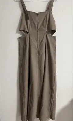ノースリーブ ベージュ ロングワンピース　M