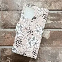 iPhone 12 Pro ケース 手帳型 カバー 花柄モチーフ ピンク