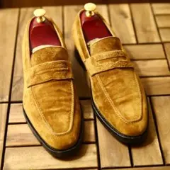 三陽山長 オーダーシューズ コインローファー 24.5cm相当 ライトブラウン