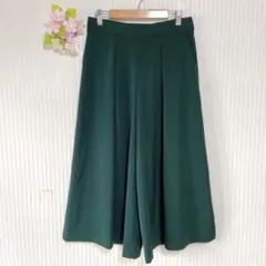 美品★日本製 【レステラ】 タック フレアワイドパンツ (L) ペールグリーン