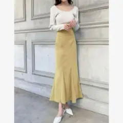 【美品】GRL ハイウエストマーメイドツイルスカート