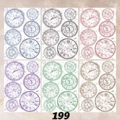 【No199】コラージュ素材シート　バブル時計