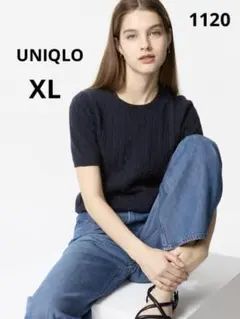 1120 UNIQLO ユニクロ ケーブルクルーネックセーター