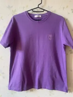 【美品】WEGOレディース半袖TシャツSサイズ　パープル果物刺繍さくらんぼ