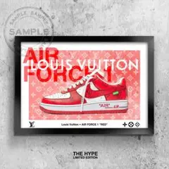 ［022］LV エアフォース1 AF1 レッド スニーカー アートポスター