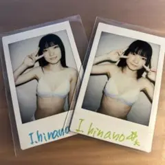 伊織ひなの　下着　直筆サイン入りチェキ2枚