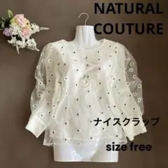 ✨極美品✨NATURAL COUTUREシアー素材長袖ブラウスsize free