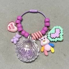 SALE じゃらじゃらかキーホルダー　キーホルダー　チャーム　貝殻　くま