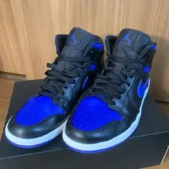 ほぼ未使用Nike Air Jordan 1 Mid ブラック/ブルー　ナイキ