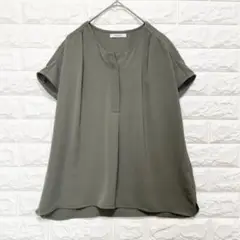 オペークドットクリップ ブラウス フレンチスリーブ スキッパー 半袖 P0420