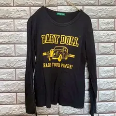 BABY DOLL ベビードール ブラック ロングスリーブTシャツ ロゴプリント