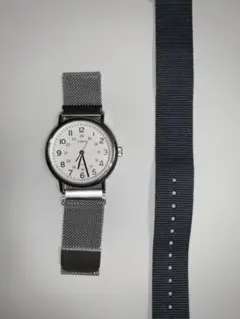 TIMEX INDIGLO アナログ腕時計 ホワイト マグネットバンド NATO