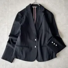 美品✨ローズティアラ✨パールボタンポンチテーラージャケット　ブラック　38