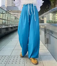 yokobou ハイウエストワイドパンツ