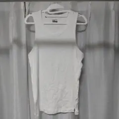 pvot リブ編み ホワイト タンクトップ Lサイズ