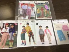 パンツ型紙 4点セット(注：内1点、つくり方の紙ナシ)