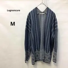 ルノンキュール　ネイビー ストライプ カーディガン M 318