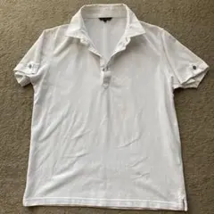ユニクロ ホワイト コットン ボタンダウン ポロシャツ