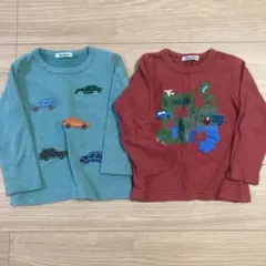 familia 車刺繍 長袖カットソー 2枚セット 100cm