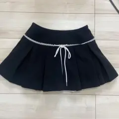 andwang 黒のプリーツスカート ウエストゴム