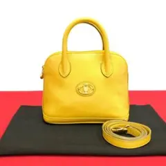 極 美品 バーバリーズ ノバチェック レザー 2way ショルダーバッグ 黄